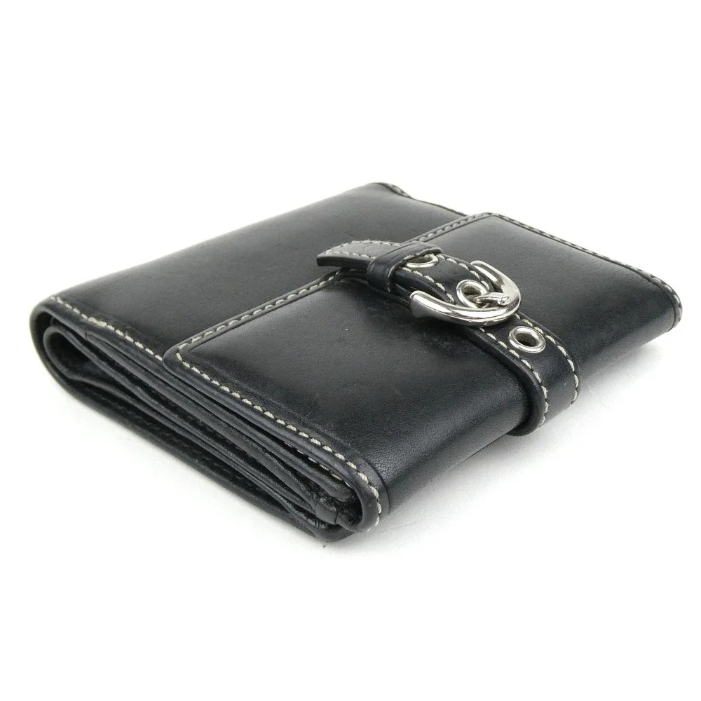 Coach Black Leather Soho Buckle Small Bifold Wallet